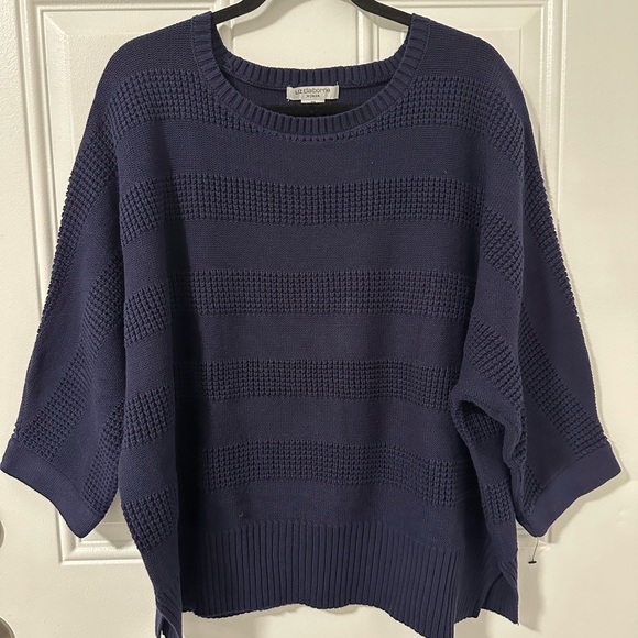 Liz Claiborne Sweaters - Liz Claiborne Women's Dark Blue Crew, 3/4 sleeves, Neck Sweater, Size 2X NWOT